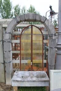 Portal in light stone